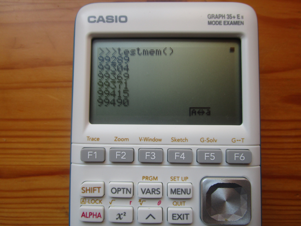 Casio Graph 35+E II : QCC heap