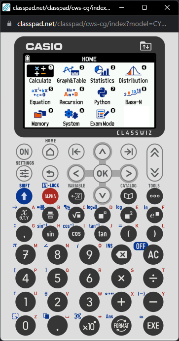 Emulateur en ligne fx-1AU Graph