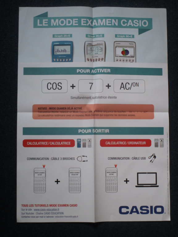 Poster Casio mode examen