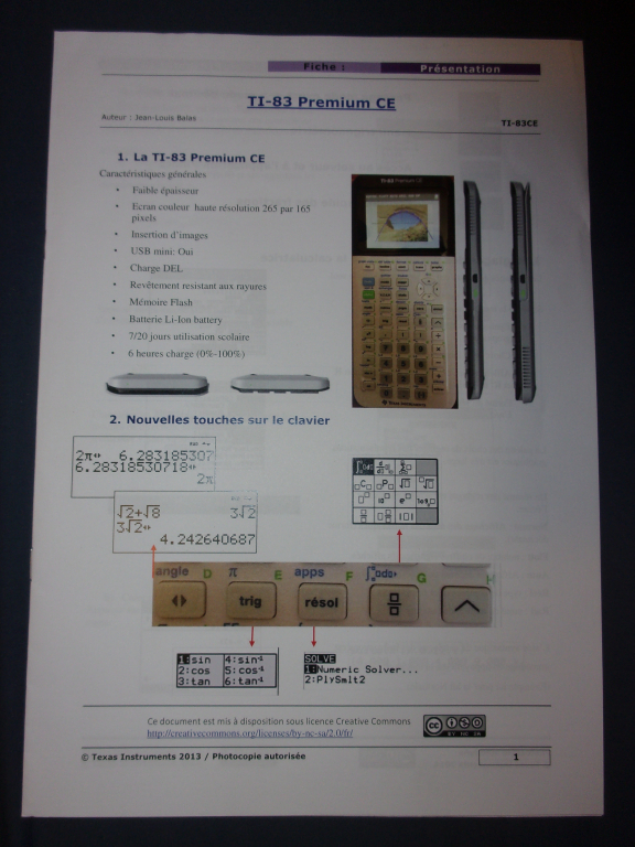 Fiche découverte TI-83PCE