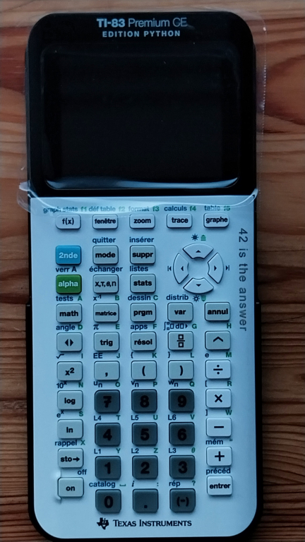 TI-83PCE.py "42 is the answer"