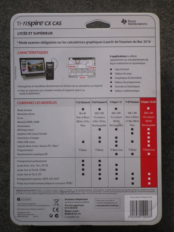 TI-Nspire CX CAS - rentrée 2018