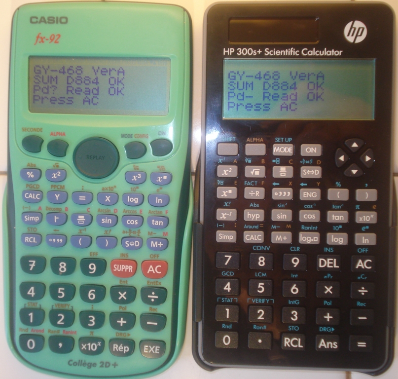 Comparaison HP-300s+ et Casio fx