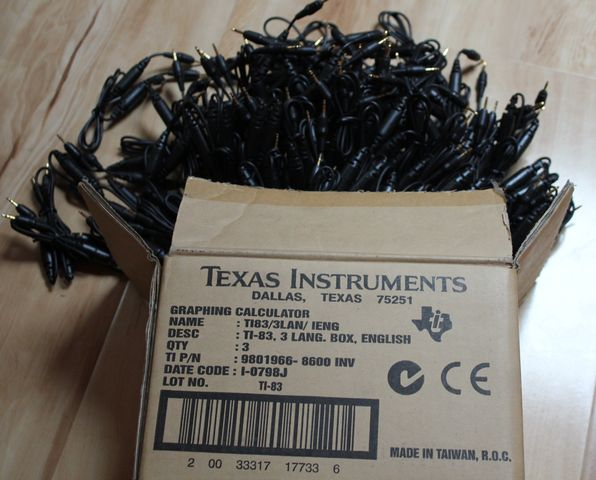 TI-83 carton box with cables