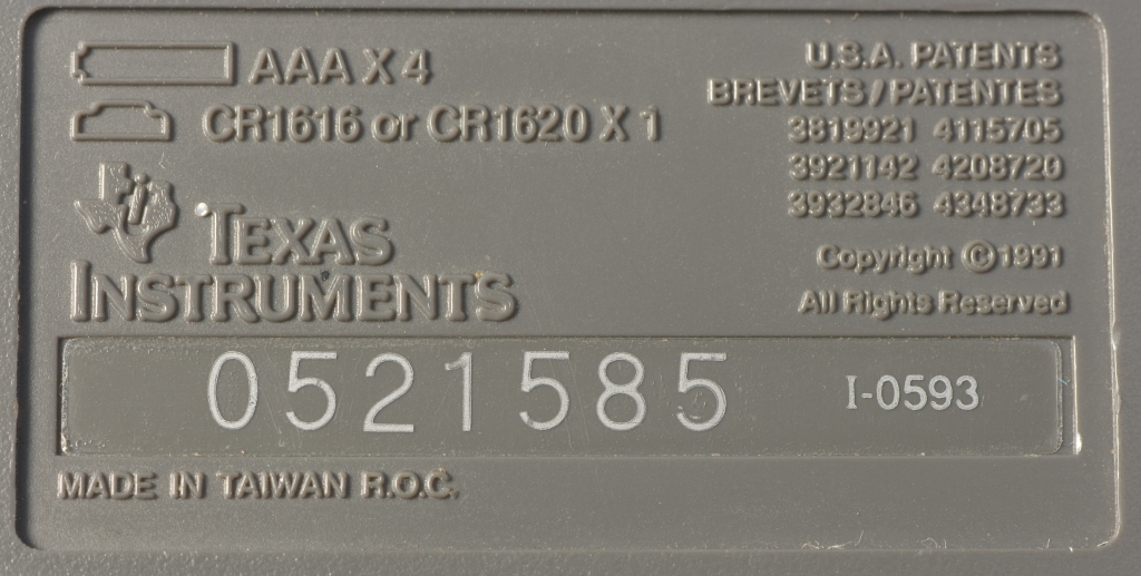 TI-82 HW-pre-'A' 0521585