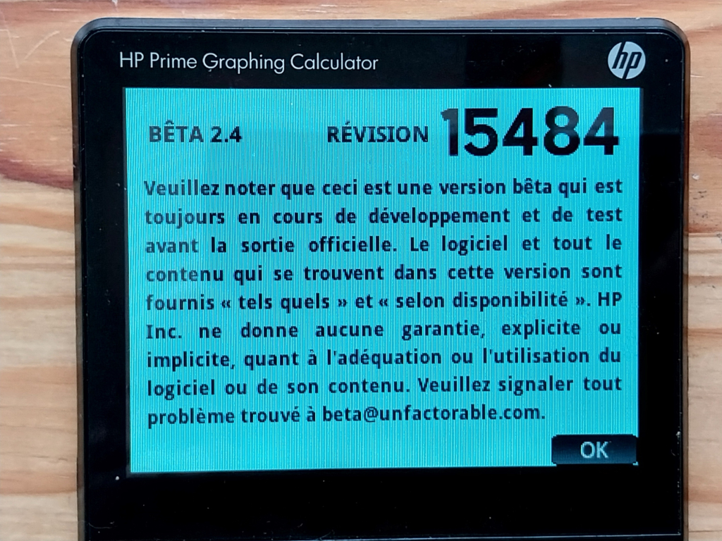HP Prime 2.4.15484 bêta