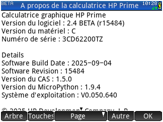 HP Prime G1 2.4.15484 bêta