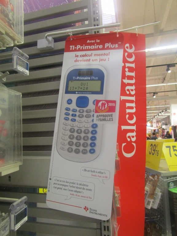 Calculatrices Carrefour, 08/2015