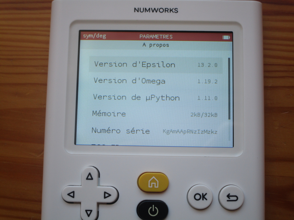 NumWorks Omega 1.19.2