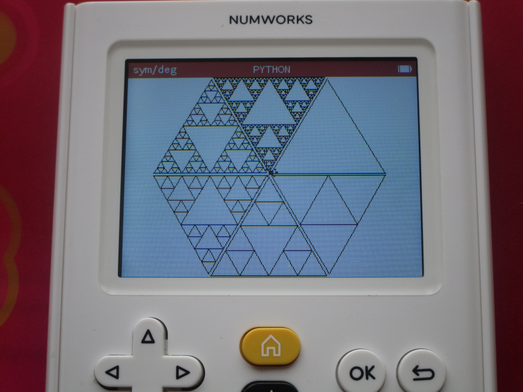 NumWorks + triangles Sierpiński