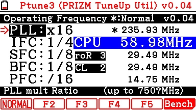 Ptune 3 menu on FX-CG20 OS3.10