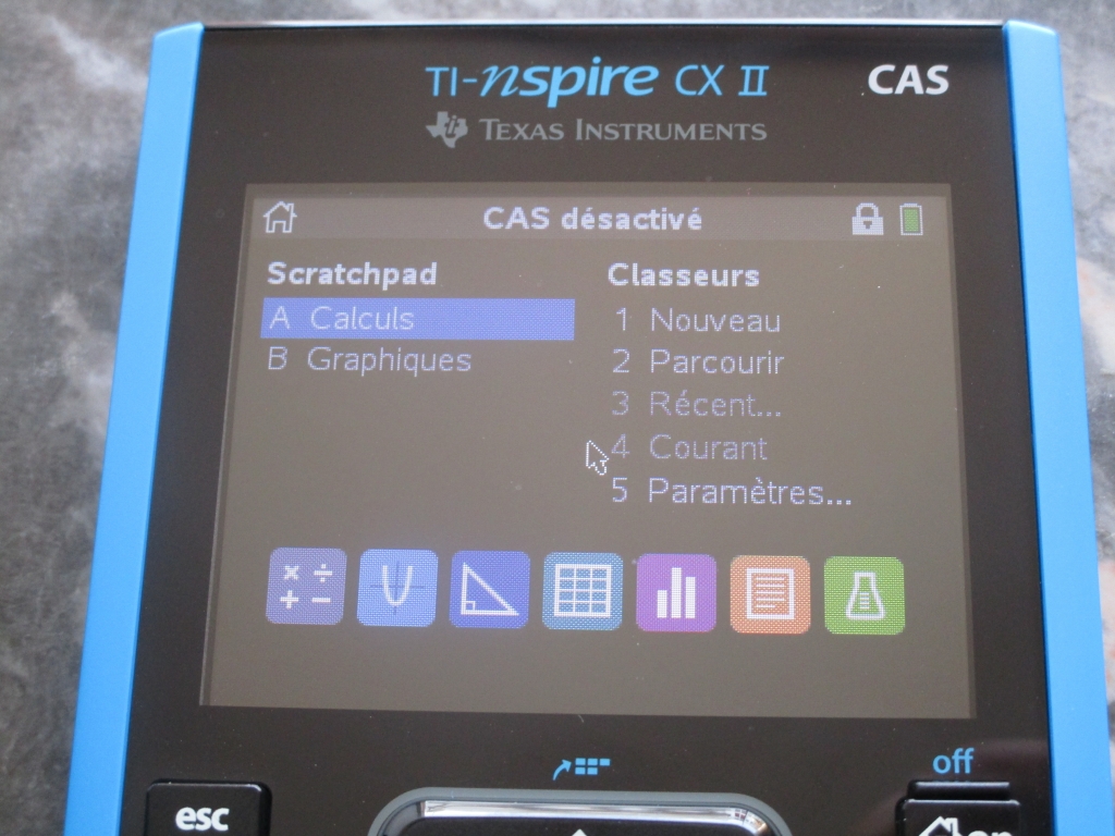 TI-Nspire CX II CAS exam mode