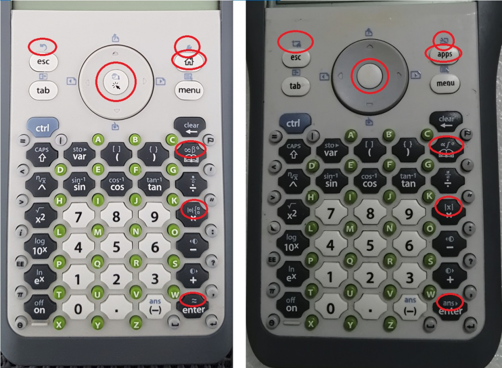 Early nspire keypad silkscreen