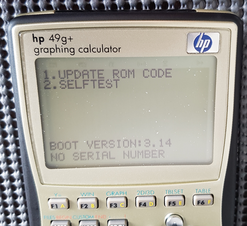 HP 49G+ MS self-test