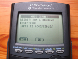 TI-82 Advanced : mode examen