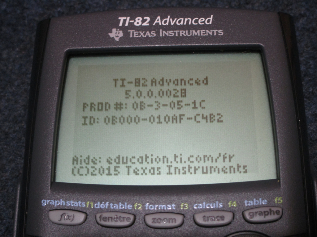TI-82 Advanced + OS 5.0.0.0028