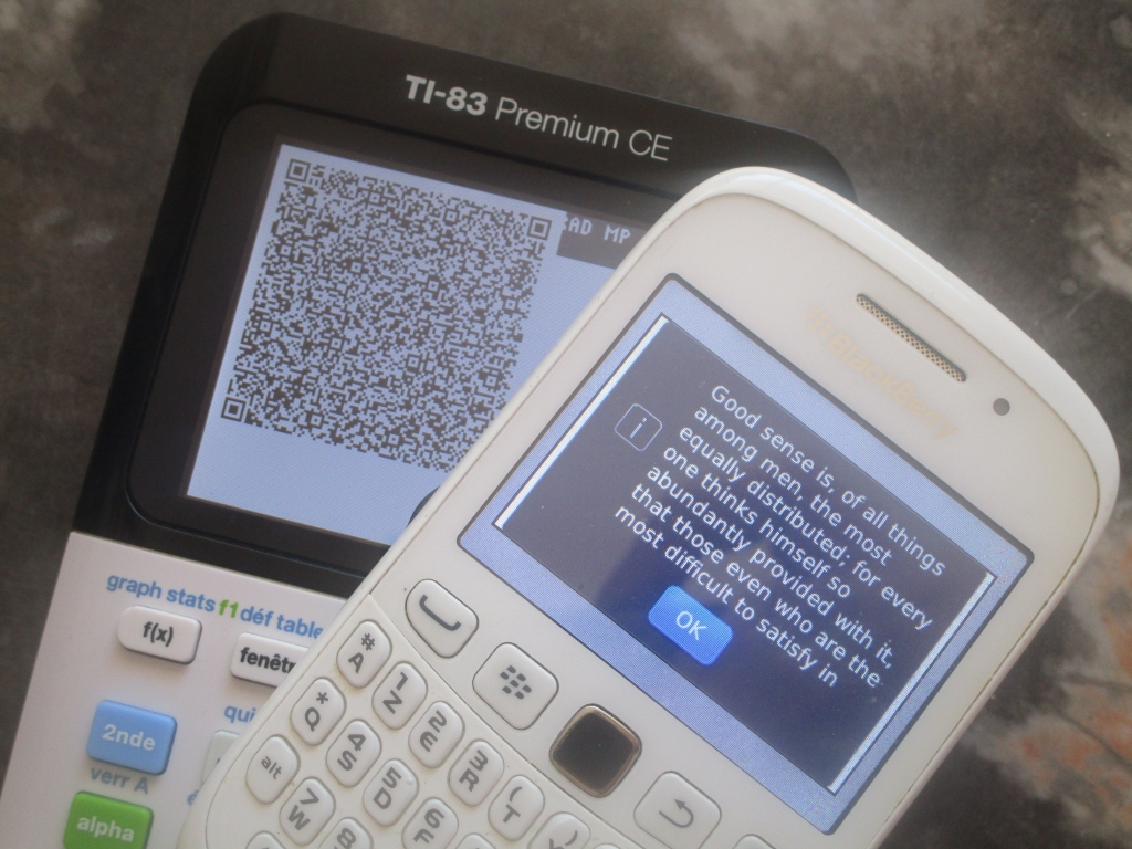 TI-83 Premium CE + QR-Code 89x89