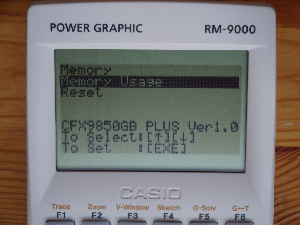RM-9000: mémoire (fx-9850G+ZX)