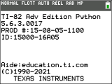 TI-82 Advanced Python + OS 5.6.3