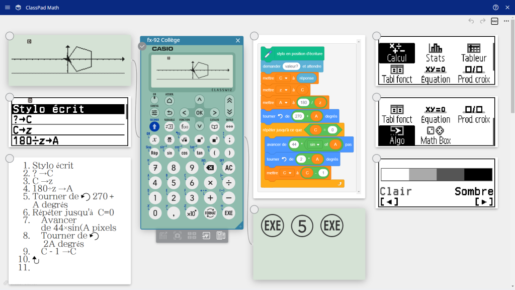 Classpad.net : fx-92 Collège CW