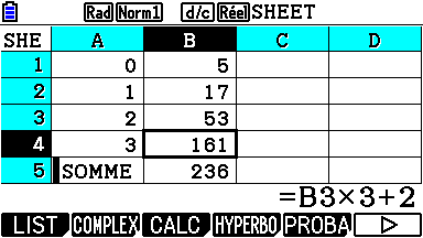 Graph 90+E Tableur