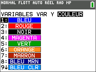 Palette couleurs CE