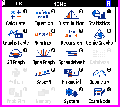 fx-CG100 V2 Mode Exam UK