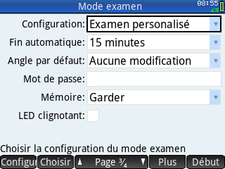 Mode Examen HP Prime