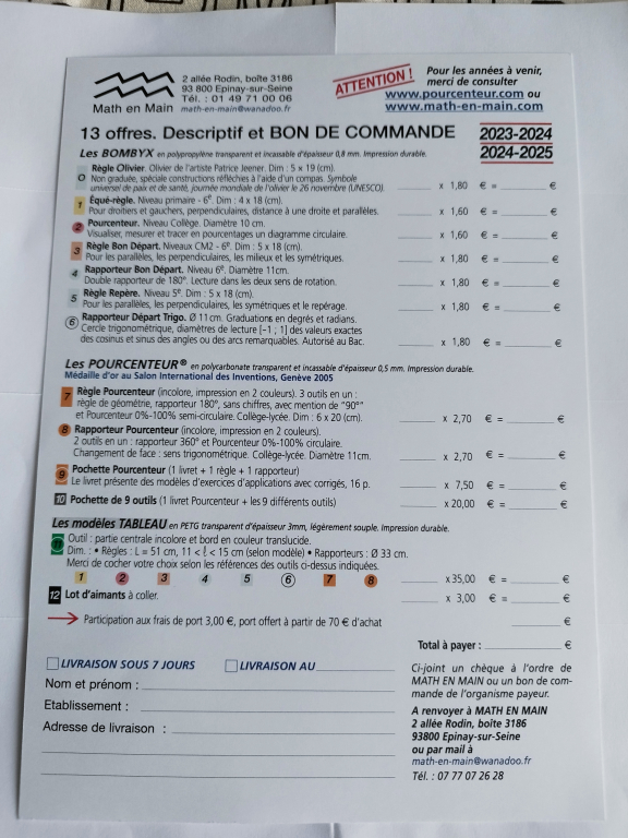 Flyer Math en main kit APMEP 24
