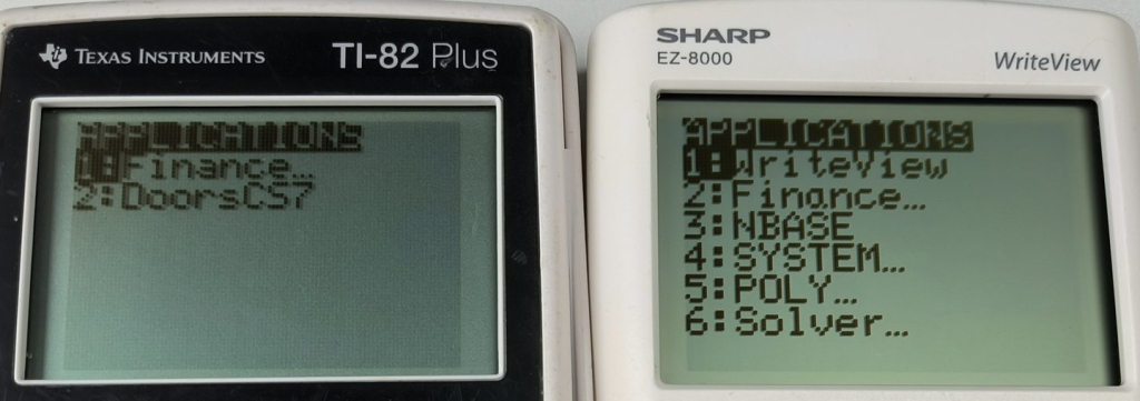 TI-82+ et Sharp EZ-8000