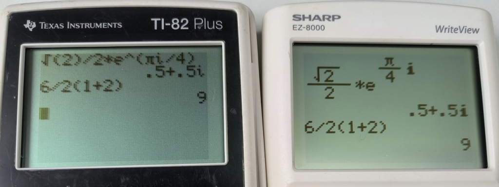 TI-82+ et Sharp EZ-8000
