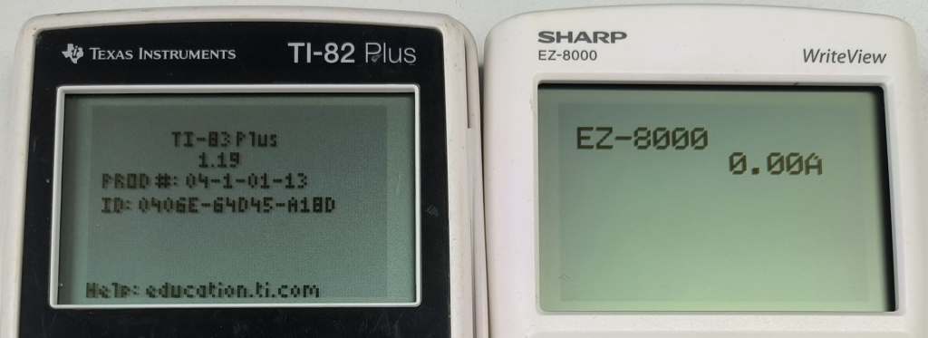 TI-82+ et Sharp EZ-8000