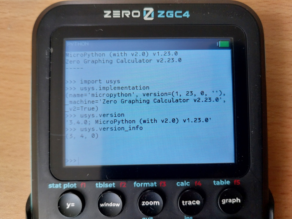 Zero ZGC4 Python usys